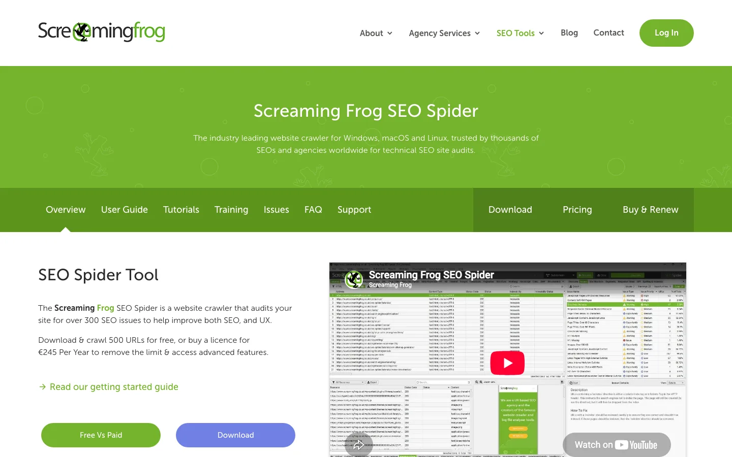 Screaming Frog SEO Spider homepage top section, captured 12 October 2026